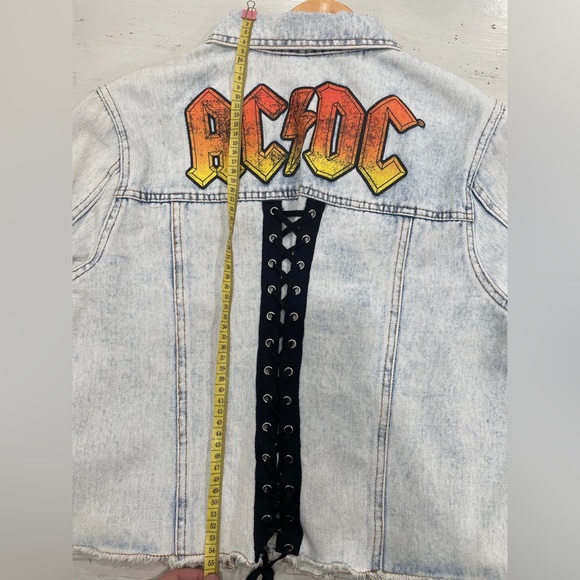 ACDC Acid Wash Jean Jacket sz XL - Picture 9 of 10